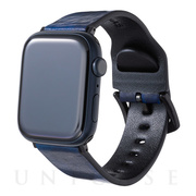 【Apple Watch SE/Series7/6/5/4/3/2/1(41/40/38mm) バンド】”CAMO” Italian Genuine Leather Watchband (Blue)