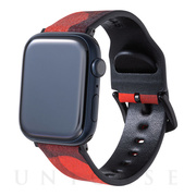 【Apple Watch SE/Series7/6/5/4/3/2/1(41/40/38mm) バンド】”CAMO” Italian Genuine Leather Watchband (Orange)