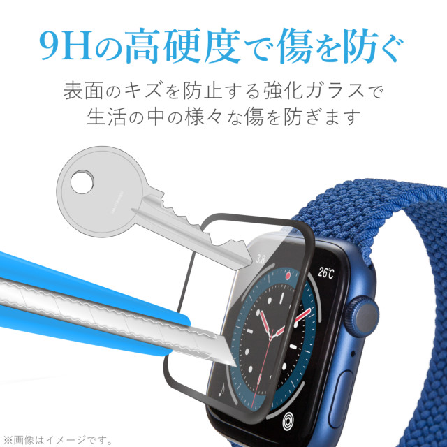 【Apple Watch フィルム 44mm】フルカバーフィルム/ガラス/エッジ強化/ブラック for Apple Watch SE(第1世代)/Series6/5/4サブ画像