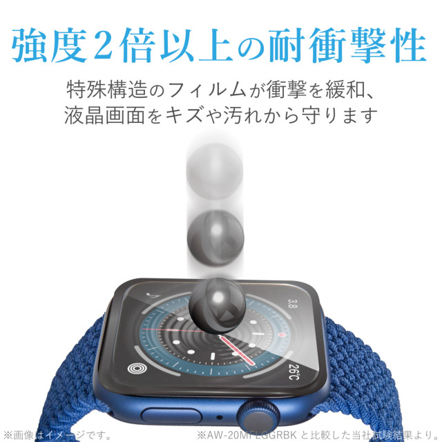 【Apple Watch フィルム 44mm】フルカバーフィルム/ガラス/超強化/ブラック for Apple Watch SE(第1世代)/Series6/5/4サブ画像