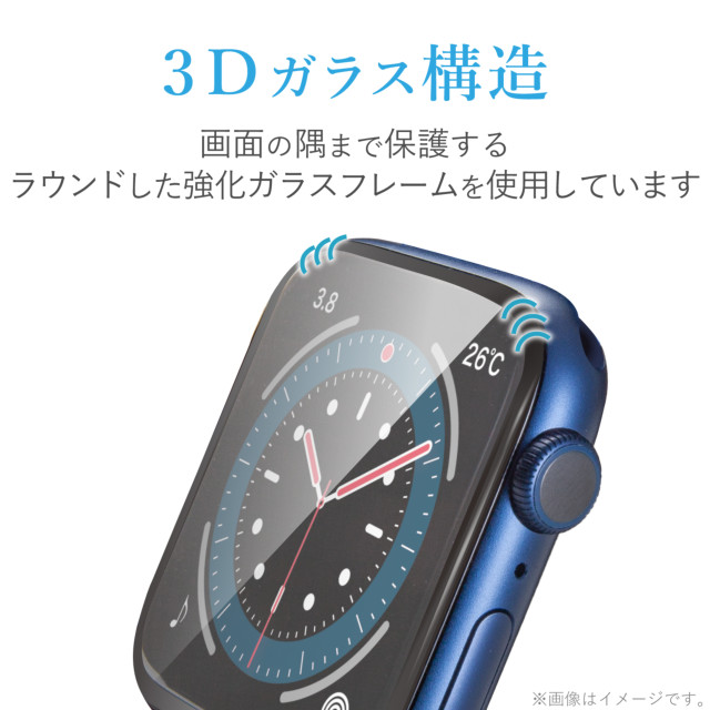 【Apple Watch フィルム 44mm】フルカバーフィルム/ガラス/超強化/ブラック for Apple Watch SE(第1世代)/Series6/5/4サブ画像