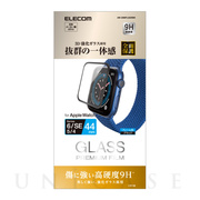 【Apple Watch フィルム 44mm】フルカバーフィルム/ガラス/0.33mm/ブラック forApple Watch SE(第1世代)/Series6/5/4