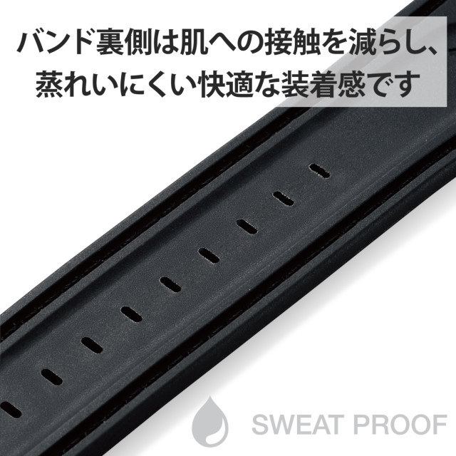 【Apple Watch バンド 45/44/42mm】バンド/ソフトレザー/ハイブリッド (ブラック) for Apple Watch SE(第2/1世代)/Series8/7/6/5/4/3/2/1サブ画像