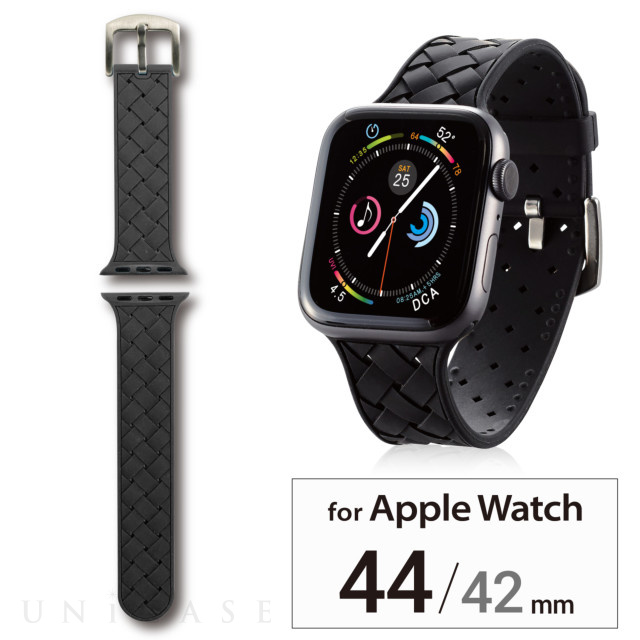 【Apple Watch バンド 45/44/42mm】バンド/シリコン/イントレチャート (ブラック) for Apple Watch SE(第2/1世代)/Series7/6/5/4/3/2/1