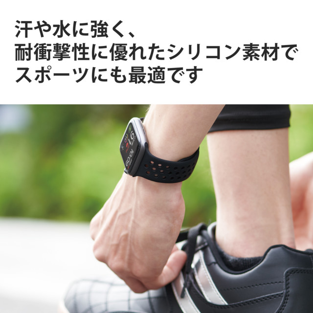 【Apple Watch バンド 45/44/42mm】バンド/シリコン/アクティブタイプ (ブラック) for Apple Watch SE(第2/1世代)/Series7/6/5/4/3/2/1goods_nameサブ画像