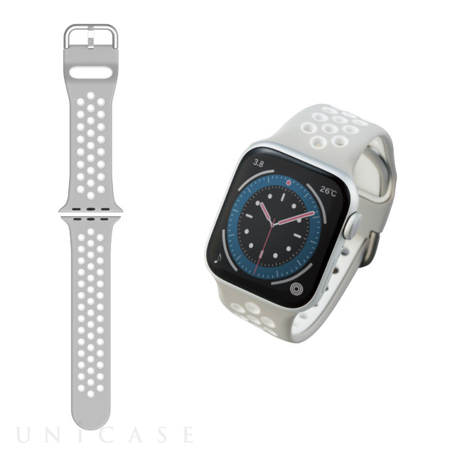 Apple Watch バンド 41/40/38mm】バンド/シリコン/アクティブタイプ (グレー×ホワイト) for Apple Watch  SE(第2/1世代)/Series8/7/6/5/4/3/2/1 ELECOM iPhoneケースは UNiCASE