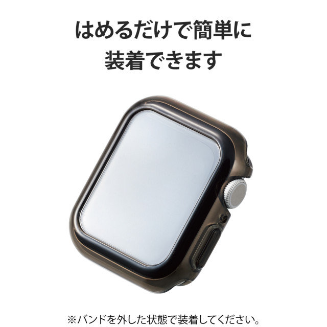 Apple Watch 繧ｱ繝ｼ繧ｹ 40mm縲代ヵ繝ｫ繧ｫ繝舌�ｼ繧ｱ繝ｼ繧ｹ/繝上う繝悶Μ繝�繝� (繧ｯ繝ｪ繧｢繝悶Λ繝�繧ｯ) for Apple Watch  SE(隨ｬ1荳紋ｻ｣)/Series6/5/4 ELECOM iPhone繧ｱ繝ｼ繧ｹ縺ｯ UNiCASE