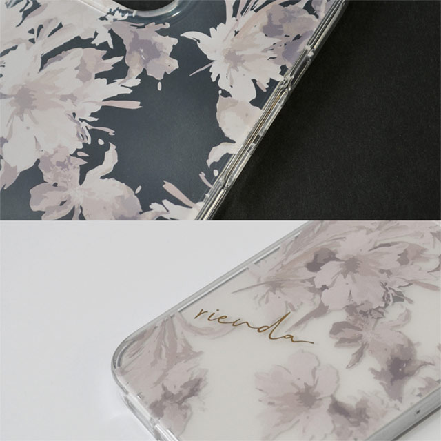 【iPhone13/13 Pro ケース】rienda TPUクリアケース (Dress Flower/くすみホワイト)サブ画像