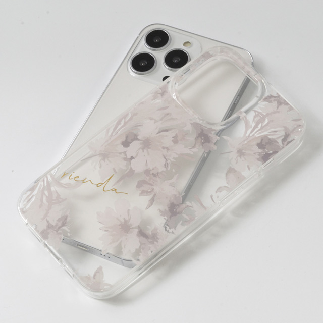 【iPhone13/13 Pro ケース】rienda TPUクリアケース (Dress Flower/くすみホワイト)goods_nameサブ画像