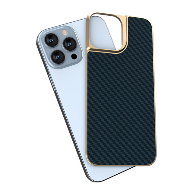 【iPhone13 Pro スキンシール】HOVERFUSE Ballistic Fiber Backplate (Gold Blue)goods_nameサブ画像