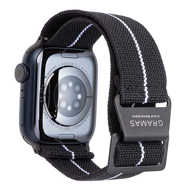 【Apple Watch バンド 41/40/38mm】”MARINE NATIONALE” STRAP (Black/White) for Apple Watch SE(第2/1世代)/Series9/8/7/6/5/4/3/2/1サブ画像