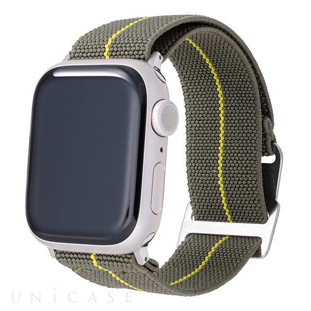 【Apple Watch バンド 45/44/42mm】”MARINE NATIONALE” STRAP (Khaki/Yellow) for Apple Watch SE/Series7/6/5/4/3/2/1