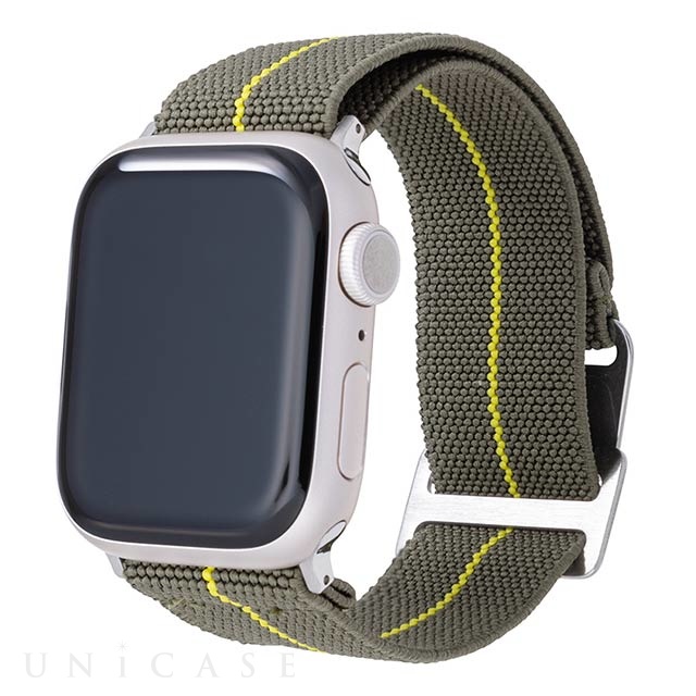 【Apple Watch バンド 41/40/38mm】”MARINE NATIONALE” STRAP (Khaki/Yellow) for Apple Watch SE(第2/1世代)/Series9/8/7/6/5/4/3/2/1