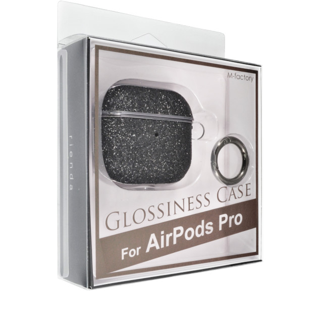 【AirPods Pro(第1世代) ケース】rienda GLOSSINESS CASE グリッター (ブラック)サブ画像
