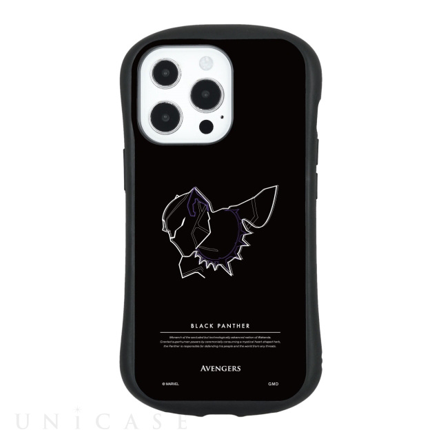 【iPhone13 Pro ケース】MARVEL ハイブリッドガラスケース (ブラックパンサー)