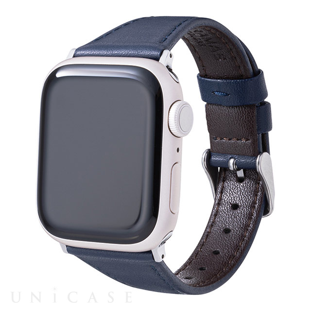 【Apple Watch バンド 49/45/44/42mm】”Originate” Genuine Leather Watchband (Navy) for Apple Watch Ultra2/SE(第2/1世代)/Series9/8/7/6/5/4/3/2/1