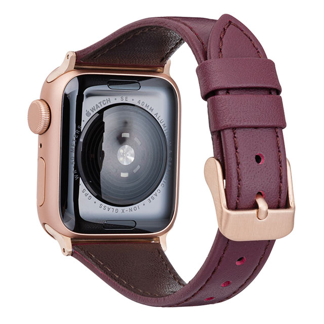 【Apple Watch バンド 49/45/44/42mm】”Originate” Genuine Leather Watchband (Burgundy) for Apple Watch Ultra2/SE(第2/1世代)/Series9/8/7/6/5/4/3/2/1サブ画像