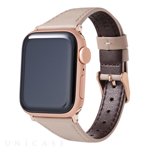 【Apple Watch バンド 41/40/38mm】”Originate” Genuine Leather Watchband (Greige) for Apple Watch SE(第2/1世代)/Series8/7/6/5/4/3/2/1