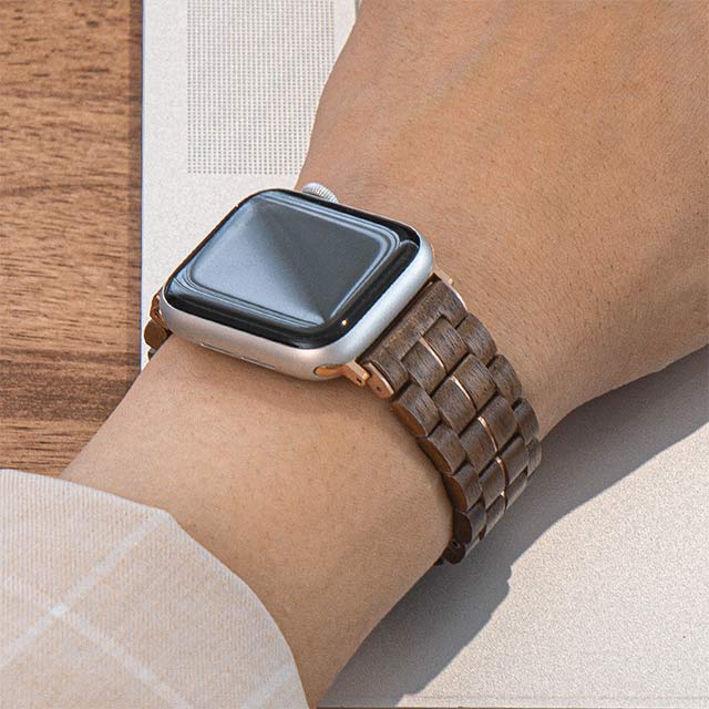 【Apple Watch バンド 45/44/42mm】天然木バンド (ウォルナット) for Apple Watch SE(第2/1世代)/Series9/8/7/6/5/4/3/2/1サブ画像