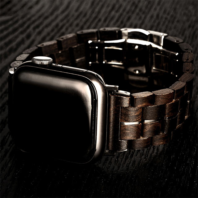 Apple Watch バンド 41/40/38mm】天然木バンド (黒檀) for Apple Watch