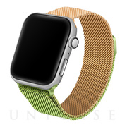 【Apple Watch バンド 45/44/42mm】ステンレスマグネット式 グラデーションバンド (ゴールド/グリーン) for Apple Watch SE/Series7/6/5/4/3/2/1