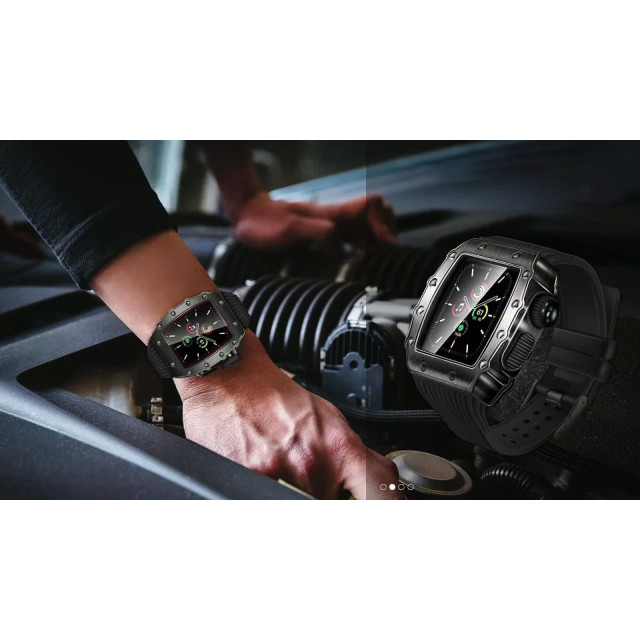 Apple Watch バンド 一体型ハードケース ブラック 44mm