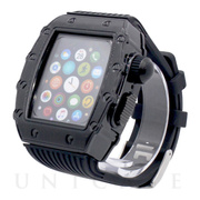 【Apple Watch バンド 44mm】HUALIMEI 一体型メタルケースシリコンバンド (ブラック) for Apple Watch SE(第1世代)/Series6/5