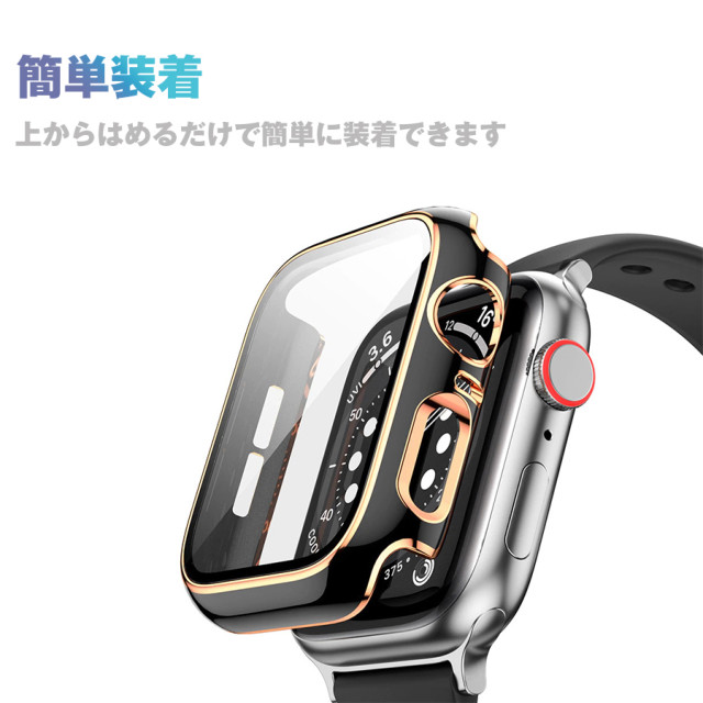 【Apple Watch ケース 41mm】ガラス一体型 ゴールドライン (ピンク) for Apple Watch Series9/8/7サブ画像