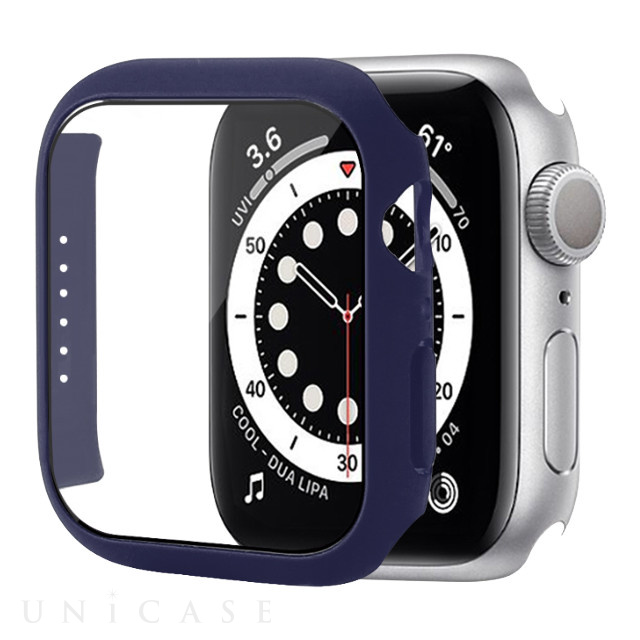 【Apple Watch ケース 41mm】液晶ガラス付きPCカバー (ネイビー) for Apple Watch Series9/8/7
