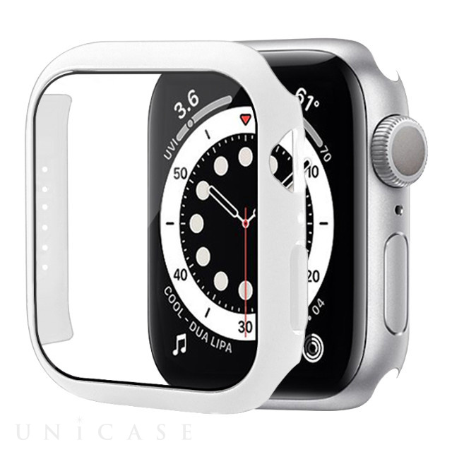【Apple Watch ケース 45mm】液晶ガラス付きPCカバー (ホワイト) for Apple Watch Series9/8/7