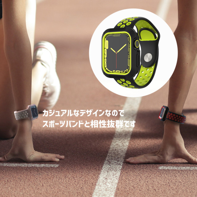 【Apple Watch ケース 41mm】ツートンケース (ブラック×イエロー) for Apple Watch Series9/8/7サブ画像
