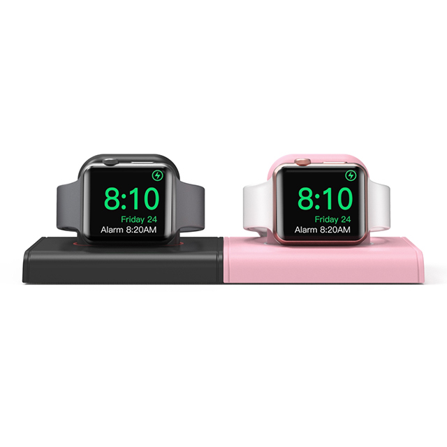 DeliDigi Apple Watch スタンド ツイン (ブラック/ピンク)goods_nameサブ画像