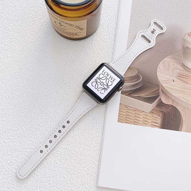 【Apple Watch バンド 49/45/44/42mm】ピンバックルスリムウェーブ (ホワイト) for Apple Watch Ultra2/1/SE(第2/1世代)/Series9/8/7/6/5/4/3/2/1サブ画像