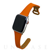 【Apple Watch バンド 45/44/42mm】ピンバックルスリムウェーブ (オレンジ) forApple Watch SE(第2/1世代)/Series8/7/6/5/4/3/2/1