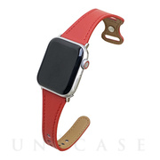 【Apple Watch バンド 41/40/38mm】ピンバックルスリムウェーブ (レッド) for Apple Watch SE/Series7/6/5/4/3/2/1