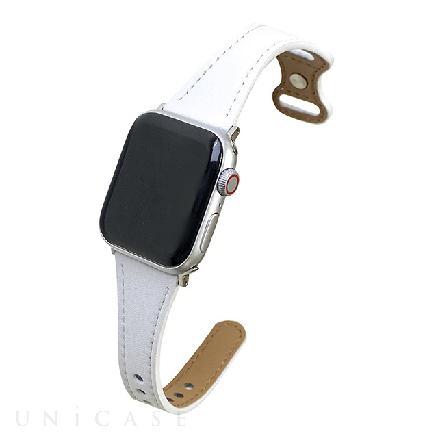 【Apple Watch バンド 41/40/38mm】ピンバックルスリムウェーブ (ホワイト) for Apple Watch SE(第2/1世代)/Series9/8/7/6/5/4/3/2/1