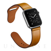 【Apple Watch バンド 45/44/42mm】ピンバックル レザー (キャメルブラウン) forApple Watch SE(第2/1世代)/Series8/7/6/5/4/3/2/1