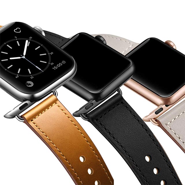 【Apple Watch バンド 49/45/44/42mm】ピンバックル レザー (アイボリー) for Apple Watch Ultra2/1/SE(第2/1世代)/Series9/8/7/6/5/4/3/2/1サブ画像