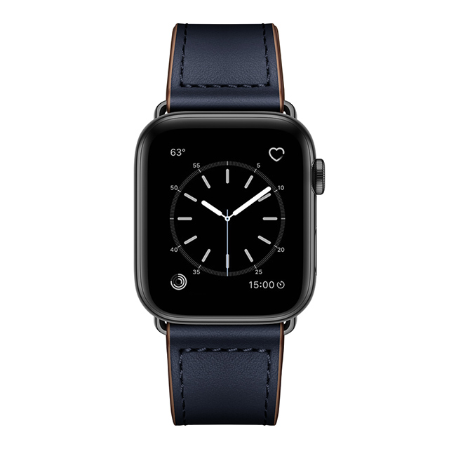 【Apple Watch バンド 49/45/44/42mm】ピンバックル レザー (ネイビー) for Apple Watch Ultra2/1/SE(第2/1世代)/Series9/8/7/6/5/4/3/2/1サブ画像