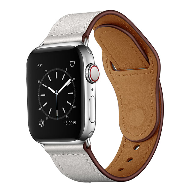 【Apple Watch バンド 49/45/44/42mm】ピンバックル レザー (ホワイト) for Apple Watch Ultra2/1/SE(第2/1世代)/Series9/8/7/6/5/4/3/2/1サブ画像