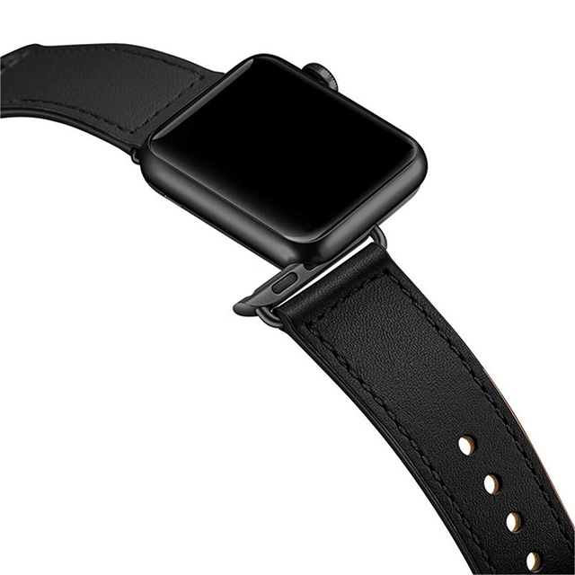 【Apple Watch バンド 41/40/38mm】ピンバックル レザー (ブラック) for Apple Watch SE(第2/1世代)/Series9/8/7/6/5/4/3/2/1goods_nameサブ画像