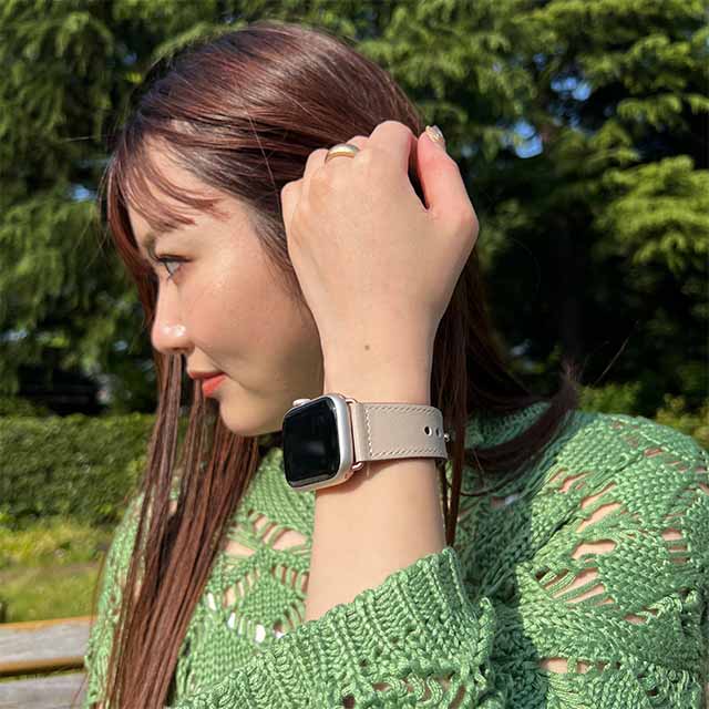 【Apple Watch バンド 41/40/38mm】ピンバックル レザー (アイボリー) for Apple Watch SE(第2/1世代)/Series9/8/7/6/5/4/3/2/1goods_nameサブ画像