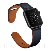 【Apple Watch バンド 49/45/44/42mm】ピンバックル レザー (ネイビー) for Apple Watch Ultra2/1/SE(第2/1世代)/Series9/8/7/6/5/4/3/2/1