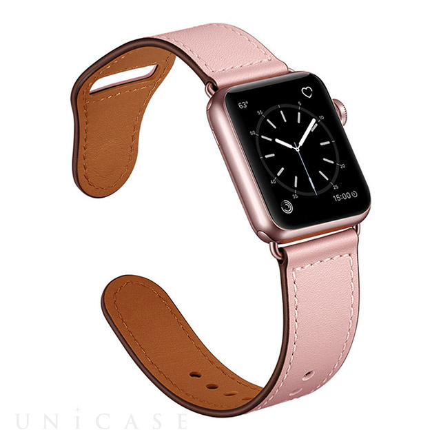 【Apple Watch バンド 49/45/44/42mm】ピンバックル レザー (サンドピンク) for Apple Watch Ultra2/1/SE(第2/1世代)/Series9/8/7/6/5/4/3/2/1