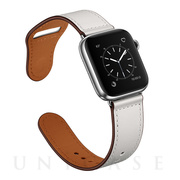 【Apple Watch バンド 45/44/42mm】ピンバックル レザー (ホワイト) for Apple Watch SE/Series7/6/5/4/3/2/1
