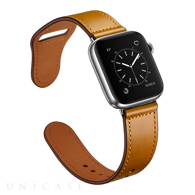【Apple Watch バンド 41/40/38mm】ピンバックル レザー (キャメルブラウン) for Apple Watch SE(第2/1世代)/Series9/8/7/6/5/4/3/2/1