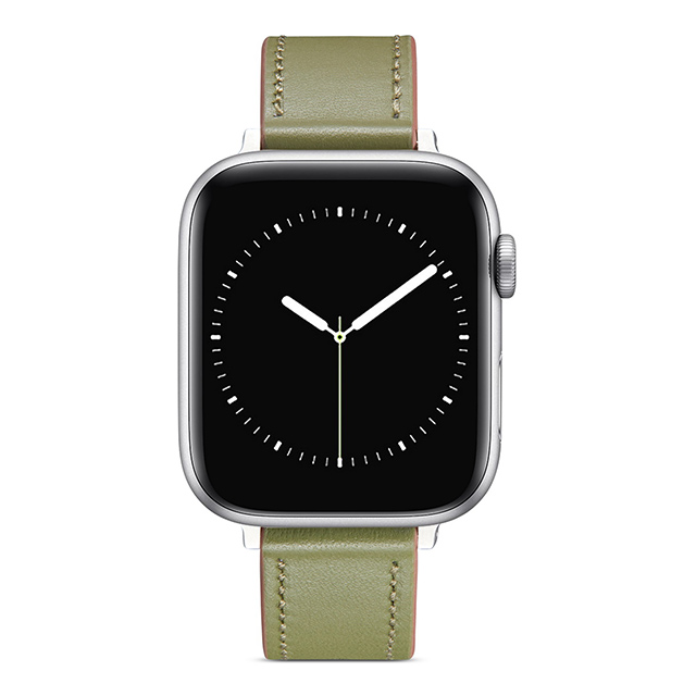 【Apple Watch バンド 49/45/44/42mm】ピンバックル レザー 本革細身 (グリーン) for Apple Watch Ultra2/1/SE(第2/1世代)/Series9/8/7/6/5/4/3/2/1サブ画像