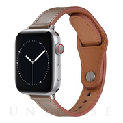 【Apple Watch バンド 45/44/42mm】ピンバックル レザー 本革細身 (ブラウン) for Apple Watch SE/Series7/6/5/4/3/2/1