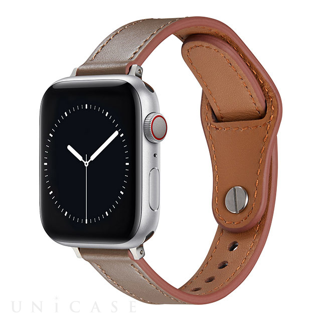 【Apple Watch バンド 41/40/38mm】ピンバックル レザー 本革細身 (ブラウン) for Apple Watch SE(第2/1世代)/Series9/8/7/6/5/4/3/2/1
