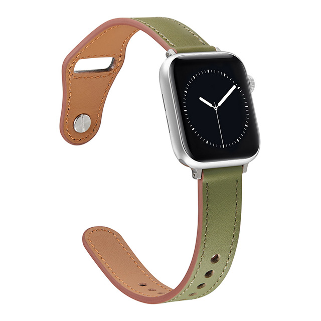 【Apple Watch バンド 41/40/38mm】ピンバックル レザー 本革細身 (グリーン) for Apple Watch SE(第2/1世代)/Series9/8/7/6/5/4/3/2/1goods_nameサブ画像